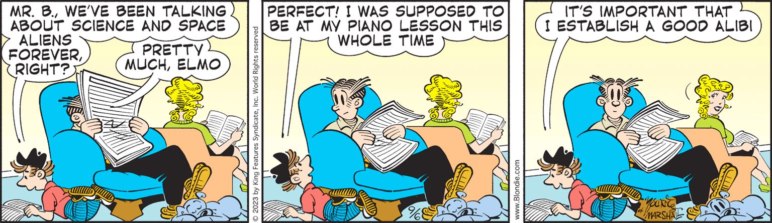 Blondie And Dagwood Are Just Shocked That Elmo Interacts With Other Adults The Comics Curmudgeon